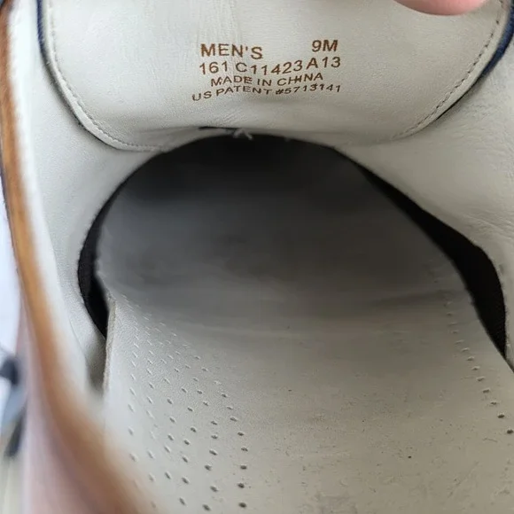 Cole Haan NikeAir Air Sole Saddle Brown Blue Leather Oxford Dress Shoes Sz 9 M - Picture 9 of 10